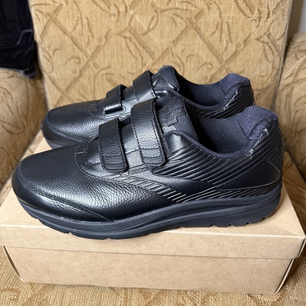 Brooks Addiction Walker 2 Men's 12.5 Wide Shoes Black Leather Strap 1103202E072